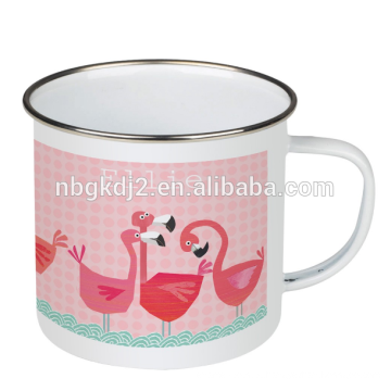 Caneca de esmalte flamingo de aço carbono com alta qualidade para a europa